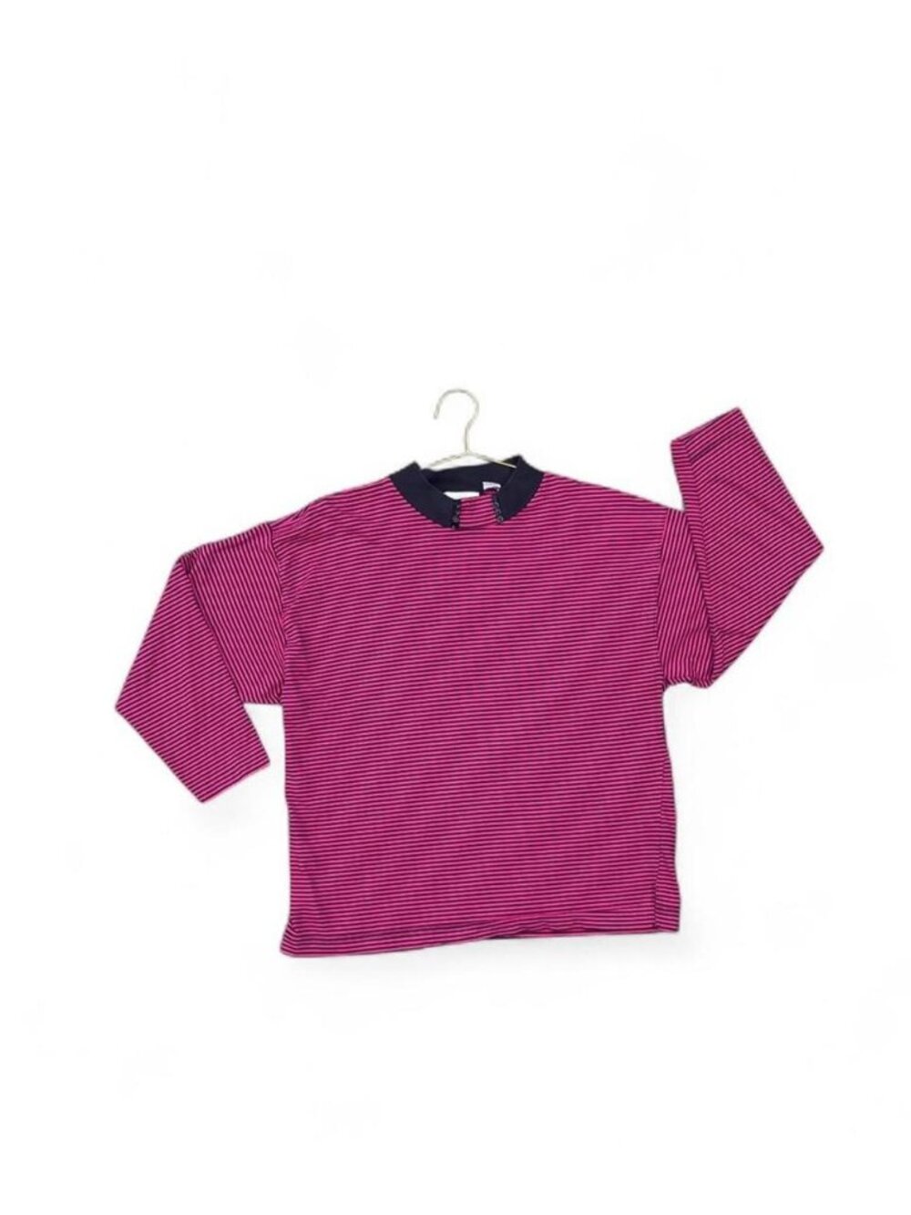 Lauren Grey Y2K Pink Black Striped Long Sleeve Tunic Top XL